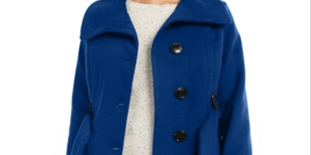 Madden Girl Junior's Belted Skirted Coat Blue Size Large