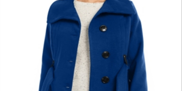 Madden Girl Junior's Belted Skirted Coat Blue Size Large