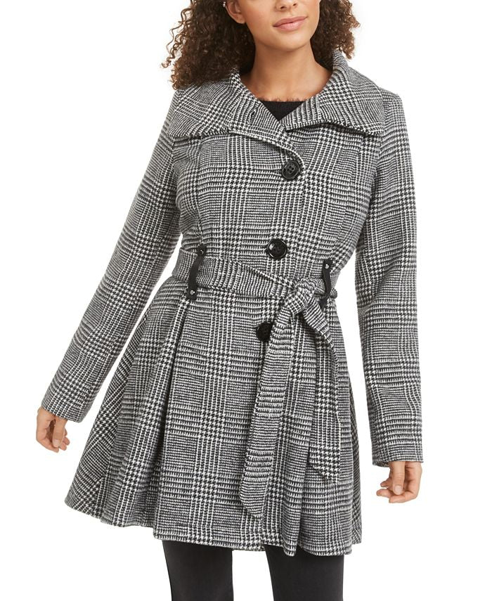 Madden Girl Junior's Drama Skirted Coat Gray Size Large