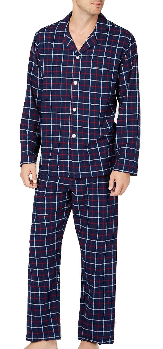 Club Room Men's Plaid Flannel Pajamas Blue Size XX-Large