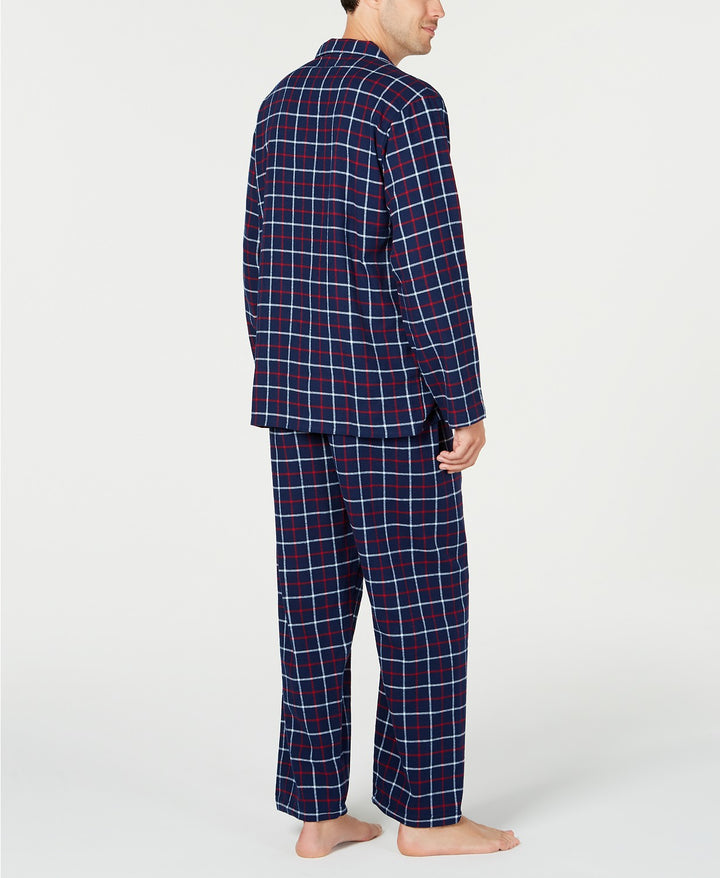 Club Room Men's Plaid Flannel Pajamas Blue Size XX-Large