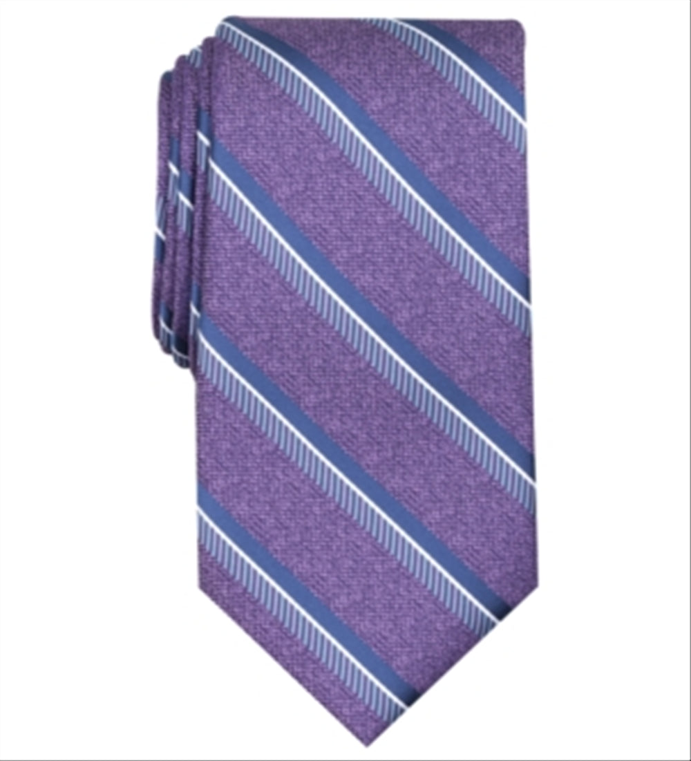 Perry Ellis Portfolio Men's Dena Striped Professional Neck Tie  Purple One Size