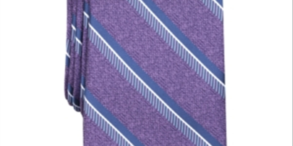 Perry Ellis Portfolio Men's Dena Striped Professional Neck Tie  Purple One Size