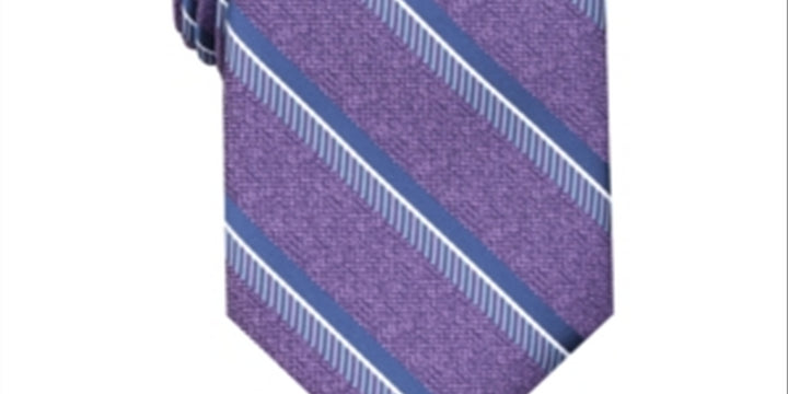 Perry Ellis Portfolio Men's Dena Striped Professional Neck Tie  Purple One Size