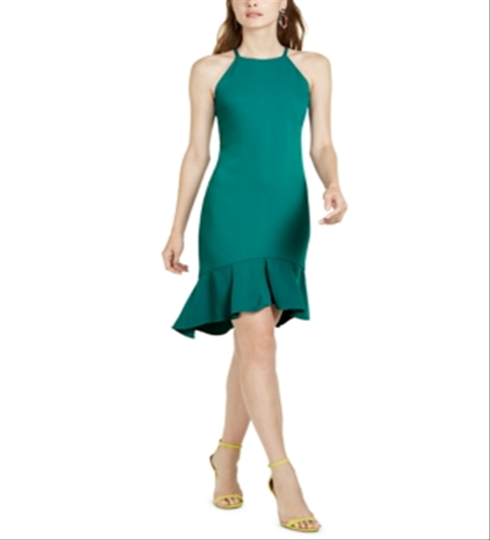 Trina Turk Women's  Sleeveless Above the Knee Fit + Flare Evening Dress Green Size 8