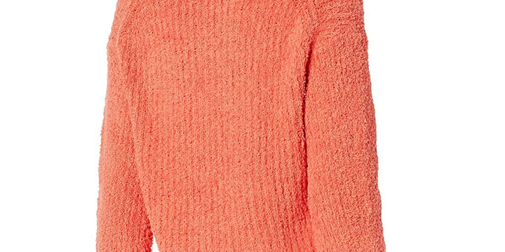 1.STATE Women's Textured Cozy Mock Sweater Orange