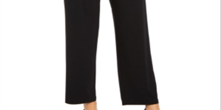 Alfani Women's Elastic Wear to Work Wide Leg Pants Black Size Petite Small