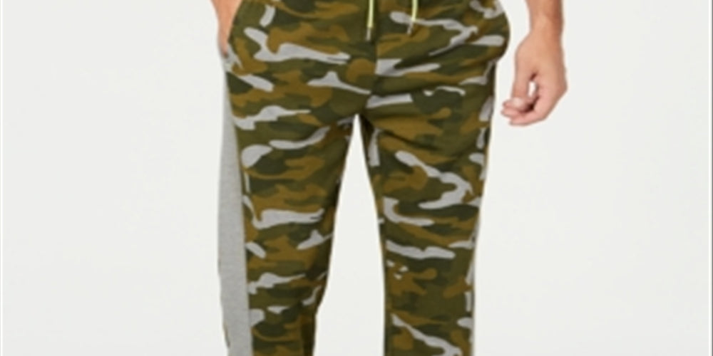 Ideology Men's Drawstring Camouflage Pants Green Size X-Large