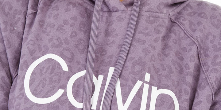 Calvin Klein Women's  Animal Print Hooded Sweatshirt  Purple Size 2X