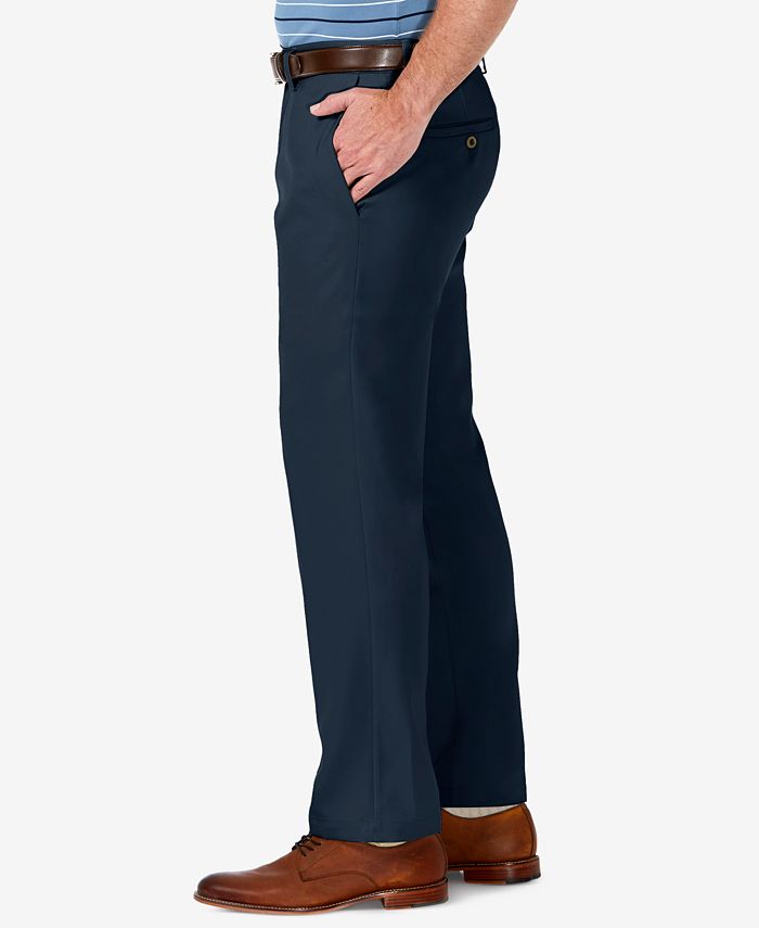 Haggar Men's Cool 18 Pro Stretch Straight Fit Flat Front Dress Pants Blue Size 36X30