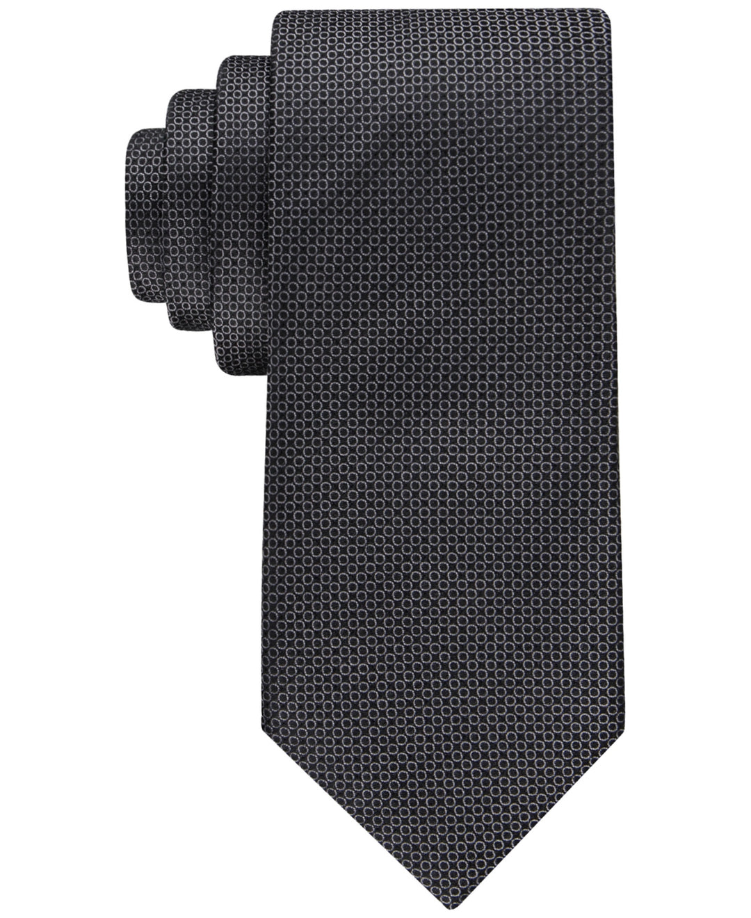 Calvin Klein Men's Interconnected Circle Tie Black  Size Regular