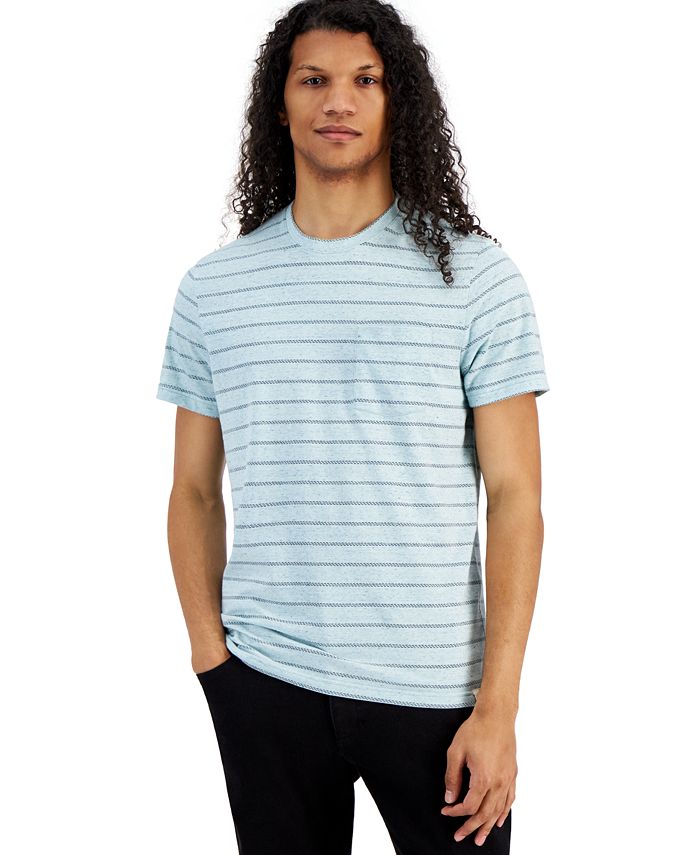 Sun + Stone Men's Aaron Regular-Fit Stripe Pocket T-Shirt Blue Size Large