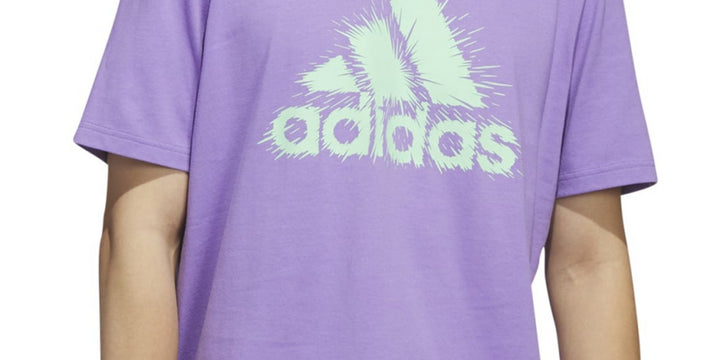 adidas Men's Short Sleeve Logo Graphic T-Shirt Purple Size XX-Large