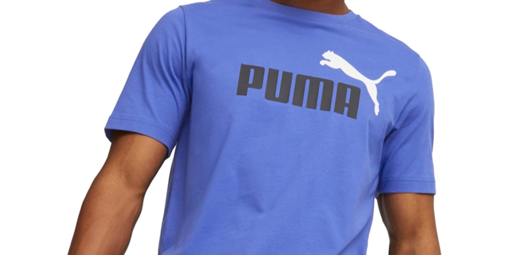 Puma Men's Essential Logo T-Shirt Blue Size Small