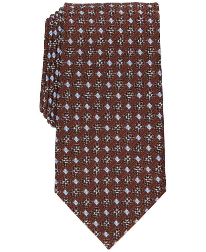 Perry Ellis Men's Selby Neat Tie Brown Regular