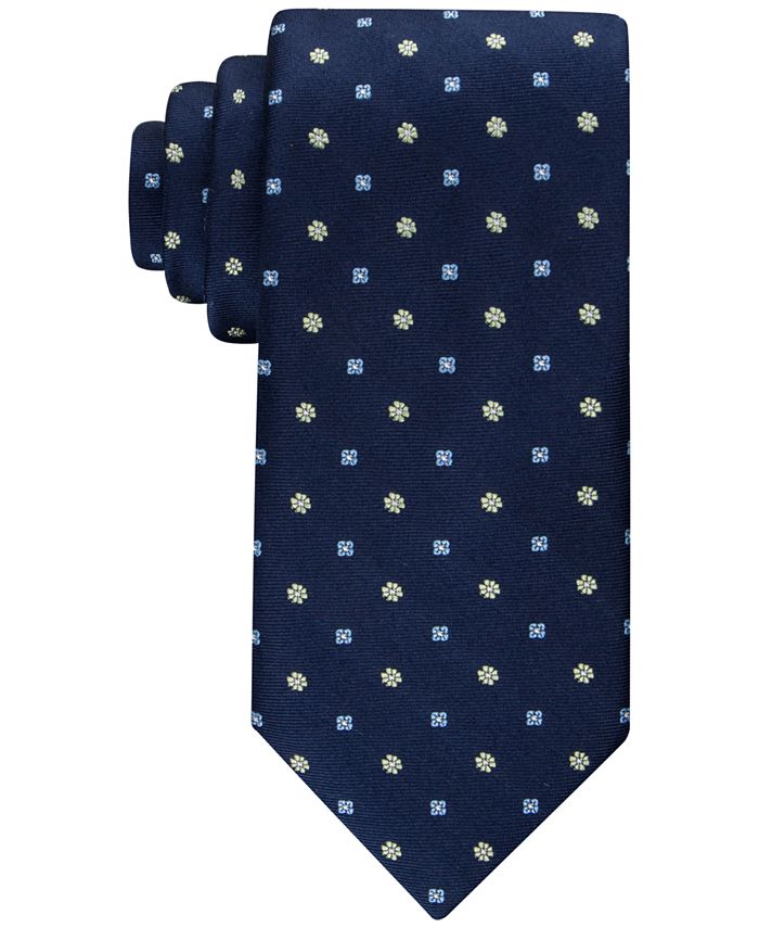 Tommy Hilfiger Men's Classic Floral Medallion Neat Tie Blue Size Regular