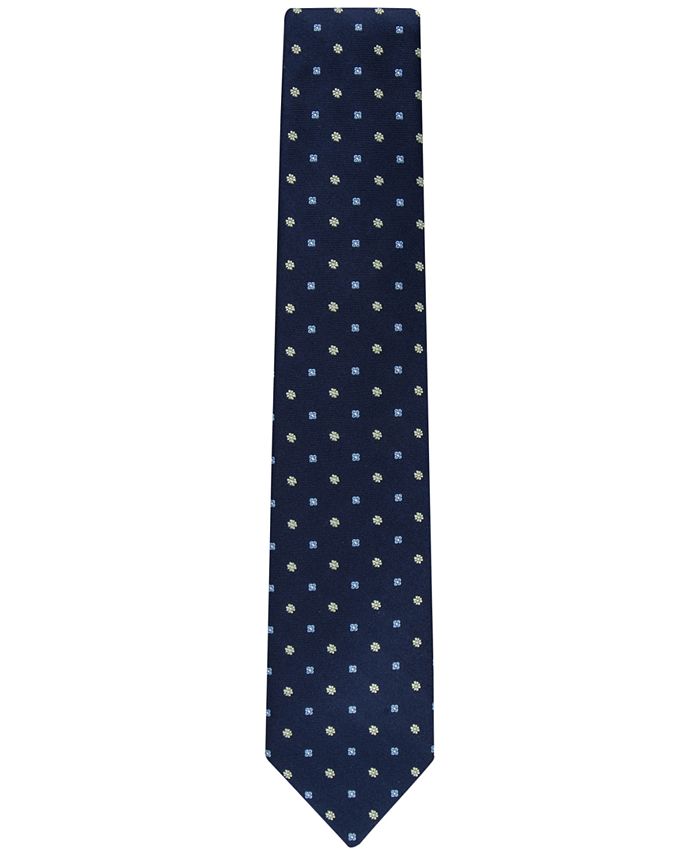 Tommy Hilfiger Men's Classic Floral Medallion Neat Tie Blue Size Regular