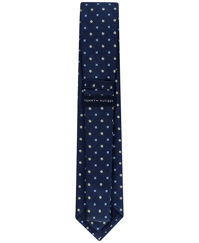 Tommy Hilfiger Men's Classic Floral Medallion Neat Tie Blue Size Regular