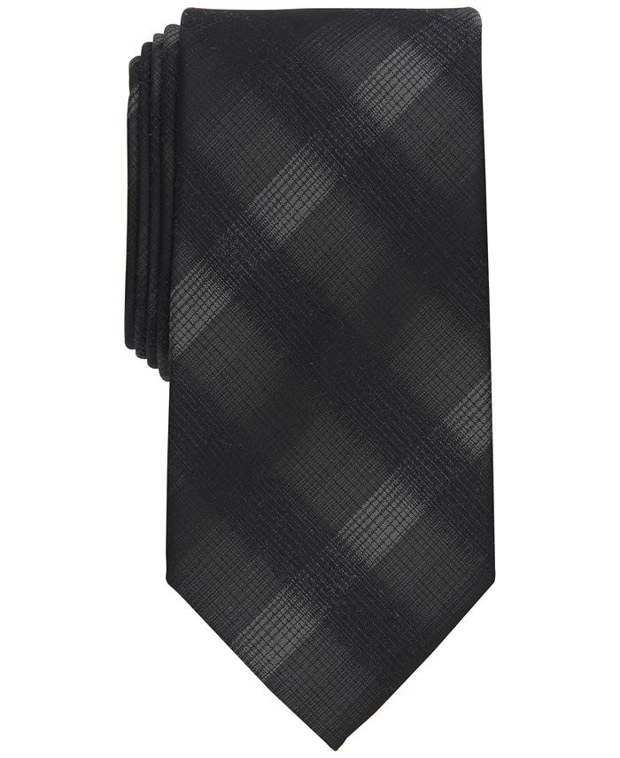 Perry Ellis Men's Classic Design Broer Plaid Tie Black Size Regular