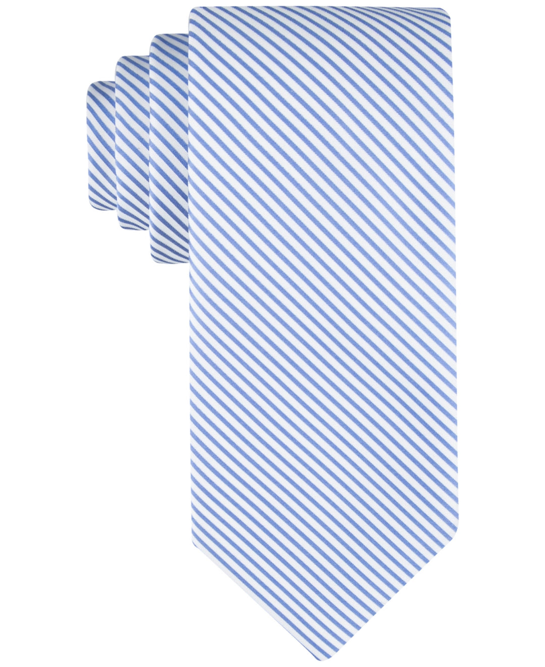 Tommy Hilfiger Men's Seersucker Stripe Tie Blue Size Regular