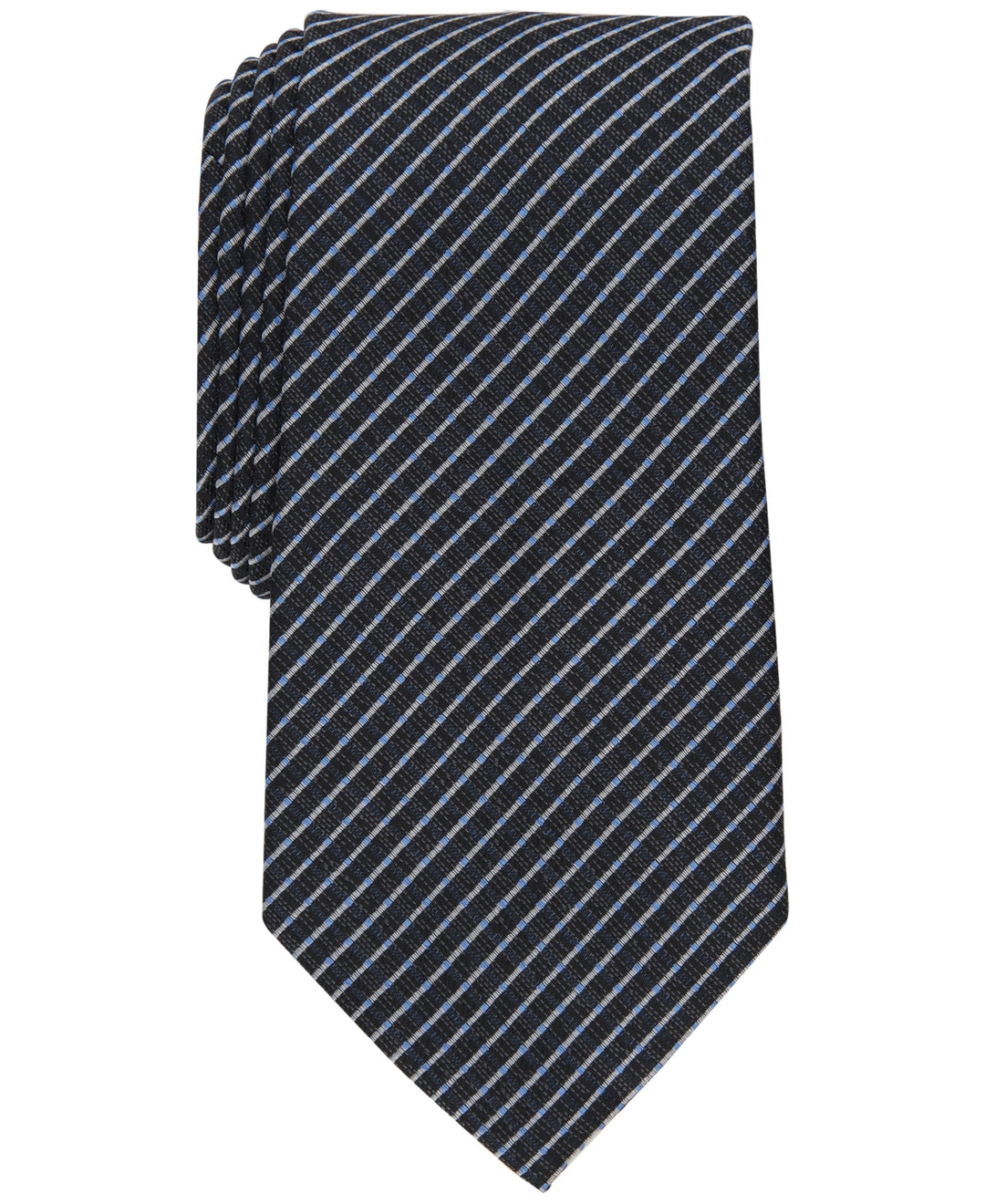 Club Room Men's Classic Grid Tie Black Size Regular