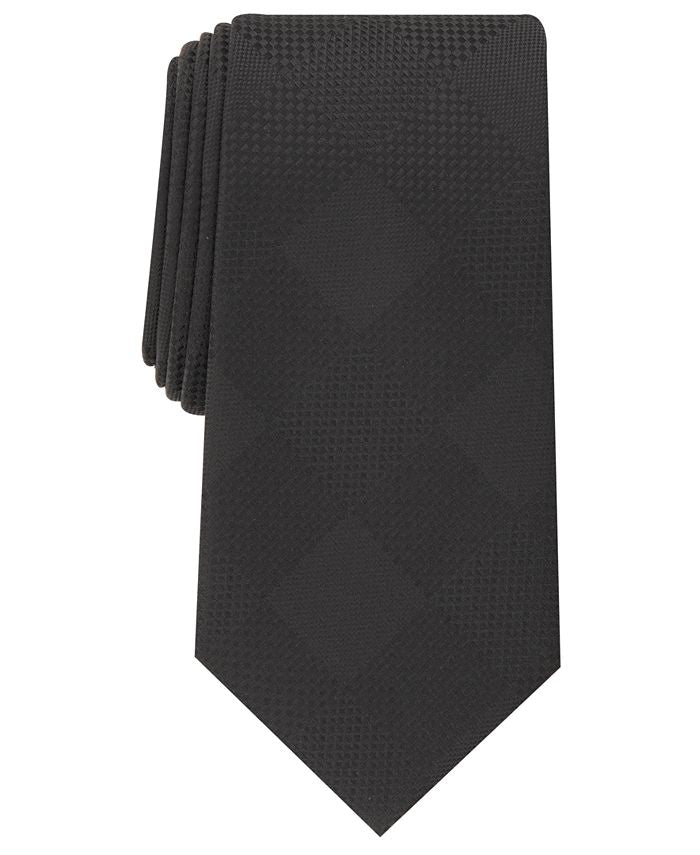 Perry Ellis Men's Stuben Check Tie Black Regular