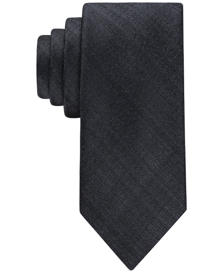 Calvin Klein Men's Canvas Solid Tie Black Size Regular