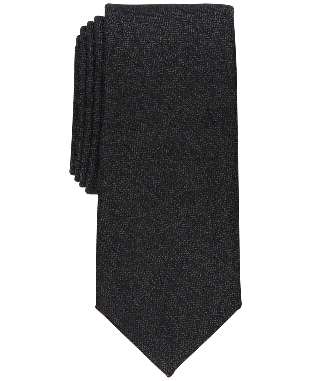 Alfani Men's Slim Herringbone Tie Black Size Regular