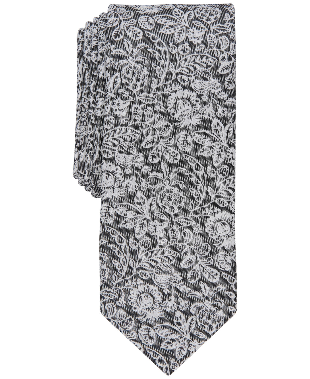 Bar III Men's Wiles Skinny Floral Tie Black  Size Regular