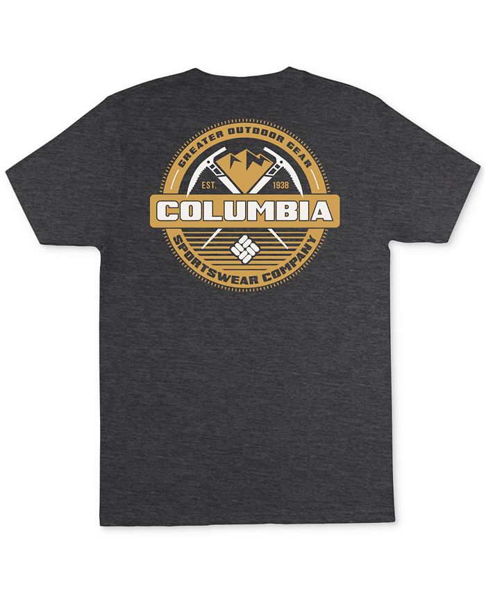 Columbia Men's Classic Fit Outdoor Logo Graphic T Shirt Gray Size Small