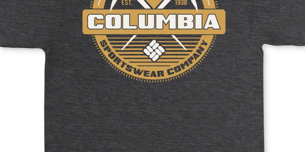 Columbia Men's Classic Fit Outdoor Logo Graphic T Shirt Gray Size Small
