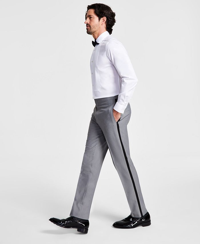 Alfani Men's Slim Fit Stretch Tuxedo Pants Gray  Size 30X32