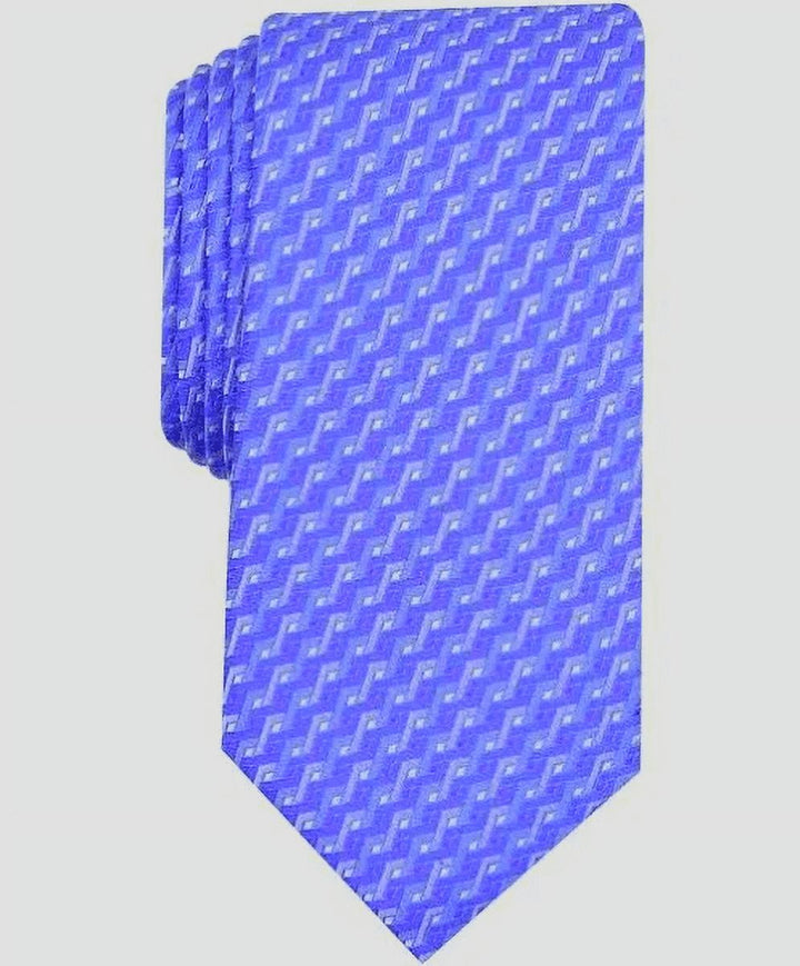 Alfani Men's Geo Silk Blend Textured Slim Tie Purple Size Regular