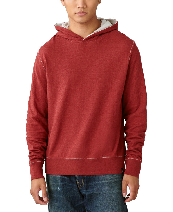 Lucky Brand Men's Duo Fold Long Sleeves Hooded Sweatshirt Red Size Small