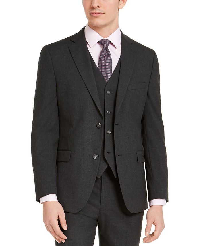 Alfani Men's Slim Fit Stretch Solid Suit Jacket Black Size 42