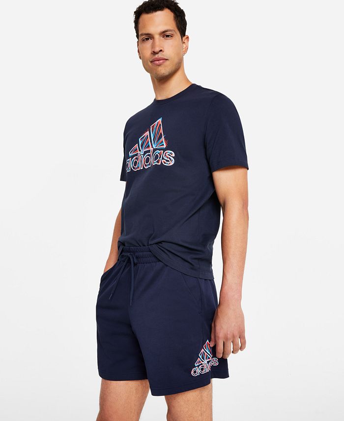 adidas Men's 7 Essentials Americana Jersey Shorts Blue Size X-Large