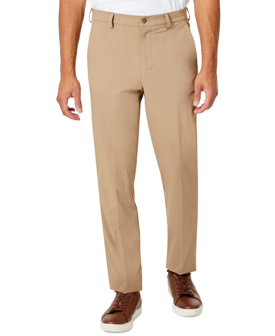 Calvin Klein Men's Slim Fit Tech Solid Performance Dress Pants Beige Size 34X32