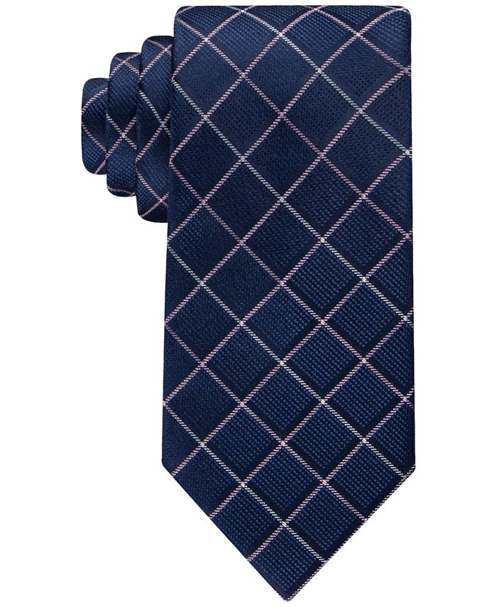 Tommy Hilfiger Men's Classic Shadow Grid Tie Blue Size Regular