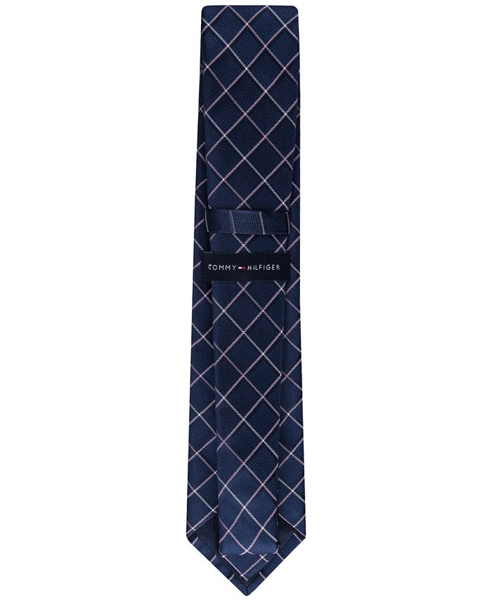 Tommy Hilfiger Men's Classic Shadow Grid Tie Blue Size Regular