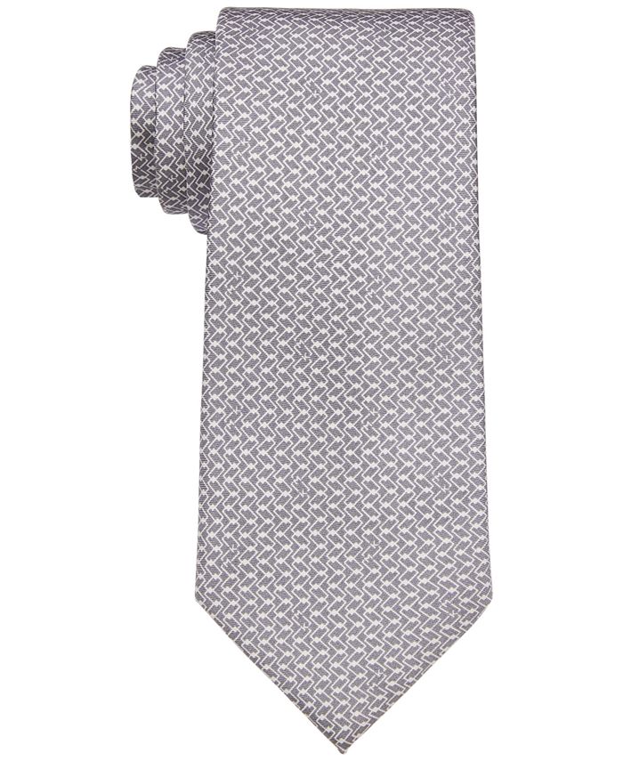 Michael Kors Men's Classic Design Link Print Tie Gray Size Regular