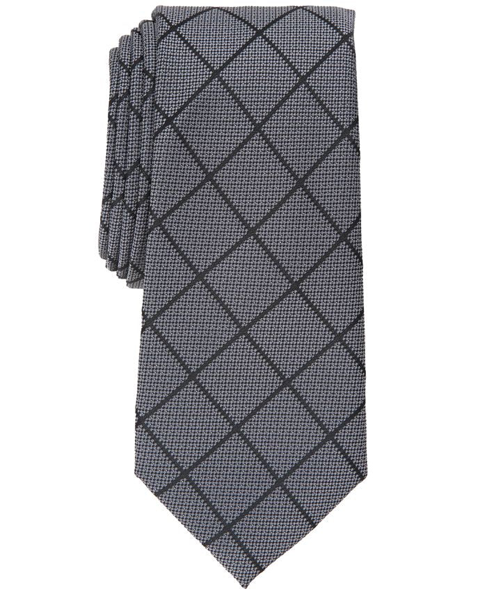 Alfani Men's Sussex Pane Tie Gray Size Regular