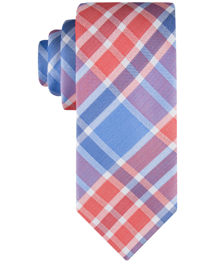 Tommy Hilfiger Men's Festive Plaid Tie Red Size Regular