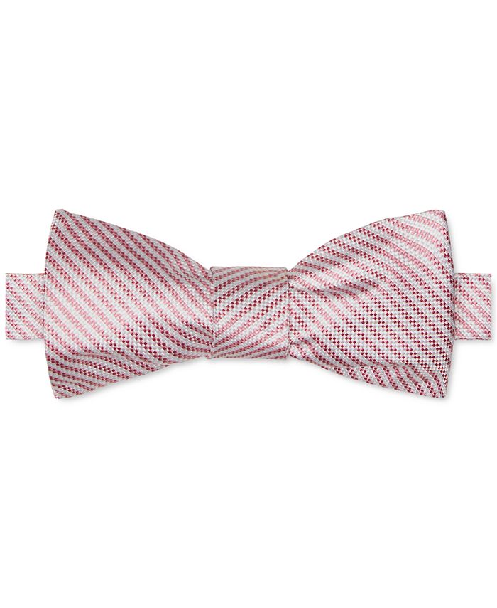 Tommy Hilfiger Men's Oxford Fine Stripe Self-Tie Bows Pink Size Regular