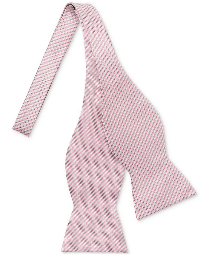 Tommy Hilfiger Men's Oxford Fine Stripe Self-Tie Bows Pink Size Regular