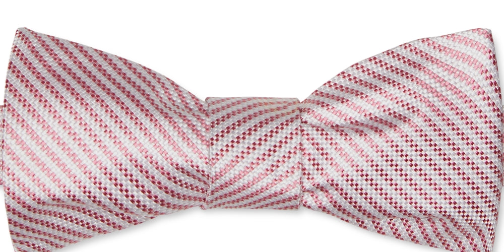 Tommy Hilfiger Men's Oxford Fine Stripe Self-Tie Bows Pink Size Regular