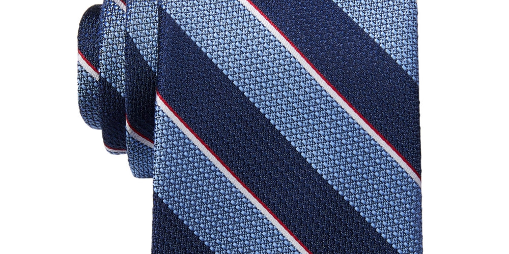 Tommy Hilfiger Men's Davis Stripe Tie Blue Size Regular