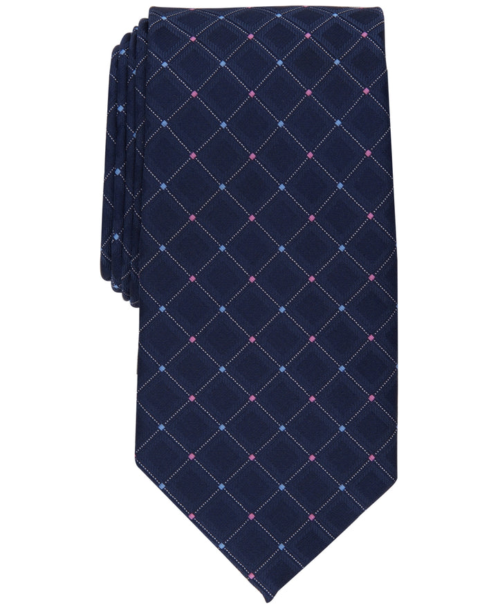 Club Room Men's Amboy Grid Tie Blue Size Regular