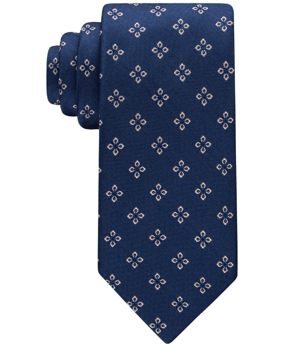 Tommy Hilfiger Men's Classic Flower Medallion Neat Tie Blue Size Regular