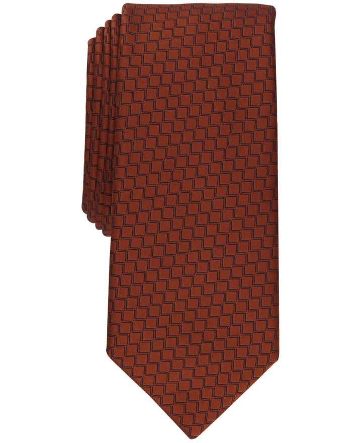 Alfani Men's Rolling Neat Slim Tie Brown Size Regular