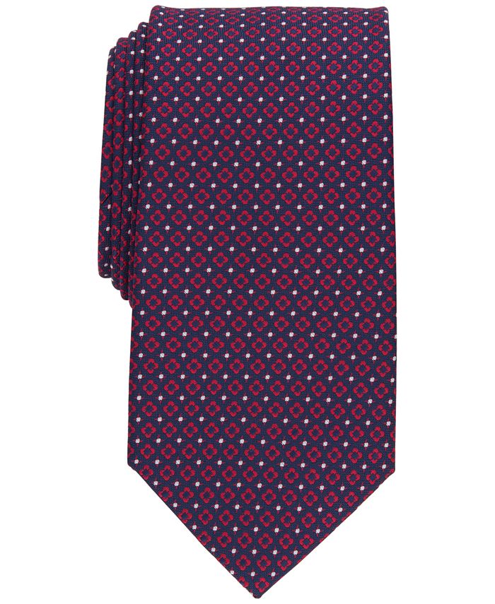 Club Room Men's Classic Floral Medallion Neat Tie Red Size Regular